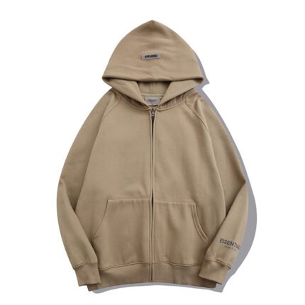Essentials Fear of God Zipper Khaki Hoodie
