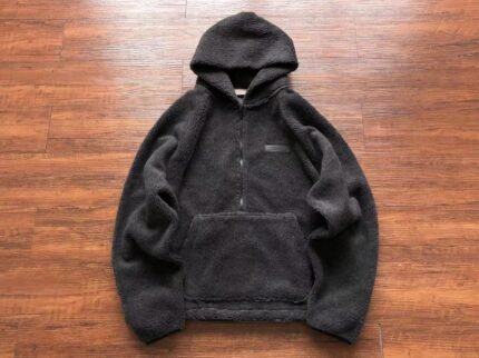 Essential Fog Fleece Black Hoodie